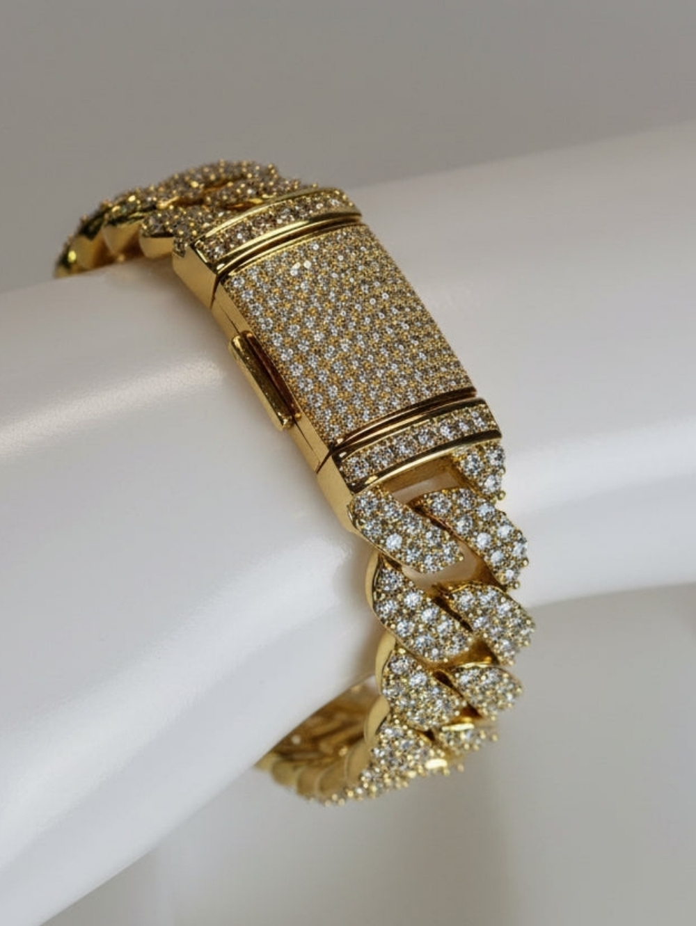 Luxury 14mm 2-Row Cubana Bracelet 18K Gold  5A VVS CZ - 5X Plating E-Coating 8in